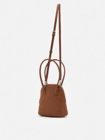 PAZZION, Clara Rounded Top Handle Bag, Brown